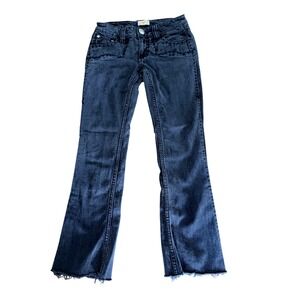 Antik Denim Womens Bootcut Jeans Black Lace Back Pocket Frayed Hem Size 25